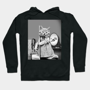 Vintage Cat Black And White Cats Wearing Dress Hoodie